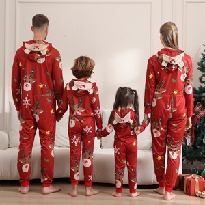 Noël famille correspondant à capuche dessin animé combinaison pyjamas festif noël jammies ensembles pour toute la famille vacances Pjs noël - Product Image 2