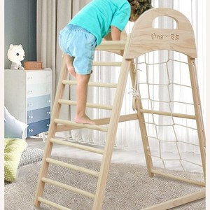 Solid Wood Climbing <b>Frame</b> For Children Indoor Slide <b>Swing</b> Combination Play Structure 4-6 Years Old Unisex Home Use - Product Image 4