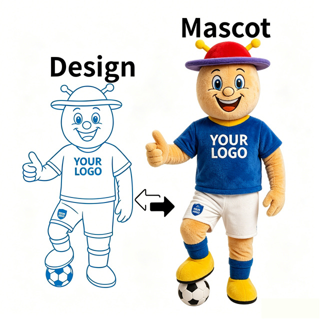 Custom Football Mascot Plush Soccer Character Stuffed Toy OEM ODM Custom Logo Sports Team Mascot Event Promotion Gift Souvenir