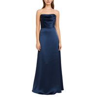 Robe longue en satin élégante pour femmes personnalisée en gros Robe de soirée trapèze pour dames