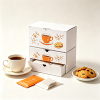 Boîte cadeau en papier personnalisée pour l'emballage de café et de biscuits