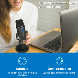 Micrófono USB BOYA BY-PM500 con Patrones de Captación <span class=keywords><strong>Cardioide</strong></span>/<span class=keywords><strong>Omnidireccional</strong></span>, Soporte de Escritorio, Cable Tipo-C para Grabación en Estudio Casero - Product Image 3