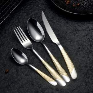 Set <span class=keywords><strong>di</strong></span> posate <span class=keywords><strong>di</strong></span> lusso in acciaio inossidabile a specchio, sostenibile, per matrimoni, feste e ristoranti, inclusi cucchiai in metallo e cucchiaini da caffè - Product Image 2