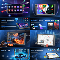 Autoradio Android Podofo 9'' 2+32GB Autoradio sans fil CarPlay/Android Auto/ DSP/FM/RDS/WiFi Stéréo de voiture OEM ODM Vente en gros