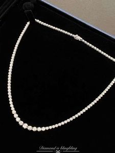 Xinfly 18K Gold 3CT Natural Diamond FG 16-Inch Round Tennis <b>Necklace</b> - Product Image 3