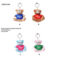 Jouet porte-clés en peluche promotionnel avec logo personnalisé ourson en peluche pour enfants lapin en peluche de cerf doux avec T-shirt jouet pour bébé