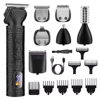 Tondeuse à cheveux électrique professionnelle sans fil 885 noire personnalisable, ensemble complet en métal, avec tondeuse à nez en acier inoxydable USB