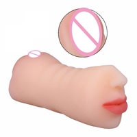 Erwachsenenprodukte: Männliche Doppelöffnungs-Mund-Zungen-Zahn-Yin-Sex-Maschine mit Doppelkopf für Oralsex, Masturbationsmaschine (Airplane Cup)