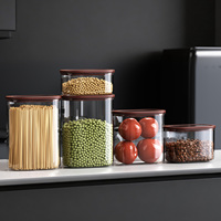 Bocaux de conservation alimentaire en verre borosilicate écologiques, récipients hermétiques pour céréales et collations, vente en gros usine