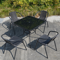 Chaise de jardin en métal et rotin style moderne 2023 pour pique-nique, tables d'extérieur, loisirs, parc, villa, cour