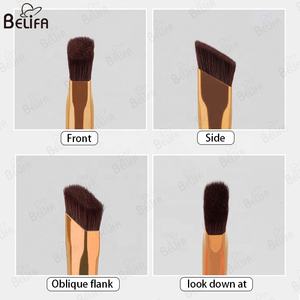 Pinceaux à sourcils à poudre pour les yeux et le <span class=keywords><strong>contour</strong></span> du fond de teint à poils souples personnalisés Pinceau correcteur professionnel à tête carrée Pinceau à sourcils sauvages - Product Image 2