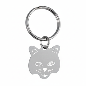 Ciondolo a forma di gatto in argento 23x23 mm, accessorio per gioielli per progetti creativi - Product Image 2