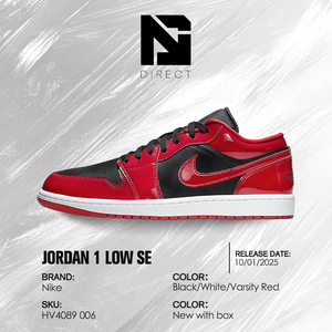 Air Jordan 1 Low 'Patent Varsity Red Black' Zapatillas de Piel Sintética Roja y Negra con Cordones para Caminar y Skateboarding - Product Image 6