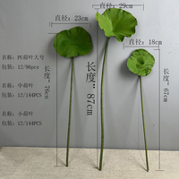 Lotus artificiel vert de haute qualité en PU, feuillage artificiel écologique et durable pour mariage, style chinois, fête à domicile