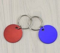 Plaque d'identification personnalisée en métal pour animaux de compagnie, accessoires de collier pour chien, pendentif porte-clés léger en aluminium vierge