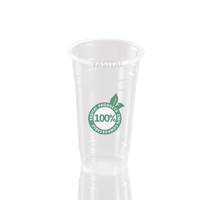 Gobelets transparents compostables personnalisés, gobelets en plastique biodégradable PLA avec couvercle PLA