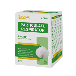 बेनाहल स fp2 fp1 डिस्पोजेबल कप के आकार के श्वासयंत्र और मास्क गैर-बुने कपड़े पीपे ऑस्ट्रलियन मानक m6152 - Product Image 5