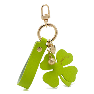 Da Clover Túi Quà Tặng quyến rũ Keychain may mắn vòng chìa khóa dây đeo kim loại vàng Chuông trái tim trang trí móc chìa khóa bốn lá Clover Keyring - Product Image 5