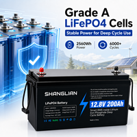 Batterie LiFePO4 12,8 V 200 Ah 2560 Wh à décharge profonde pour camping-car, marine, stockage solaire – Livraison rapide depuis l'entrepôt UE