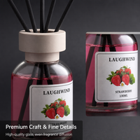 Passievrucht Rietdiffuser Set Glas Langdurige Tropische Aromatherapie Essentiële Olie Niet-toxisch Vlamloos Natuurlijke Verdamping