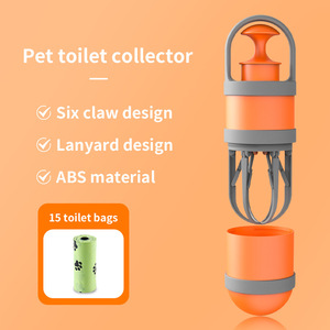 Raccoglitore di Escrementi per Cani Portatile Senza Contatto con Dispenser Integrato di Sacchetti per lo Smaltimento dei Rifiuti degli Animali - Product Image 1