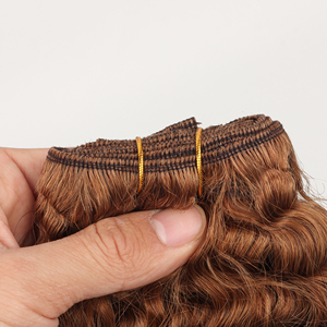 Ciocche di <span class=keywords><strong>Capelli</strong></span> Umani Vergini Birmani Ricci 100% Naturali, Colore Personalizzabile # 6 <span class=keywords><strong>Extension</strong></span> per <span class=keywords><strong>Capelli</strong></span> in Rame Intrecciato - Product Image 5