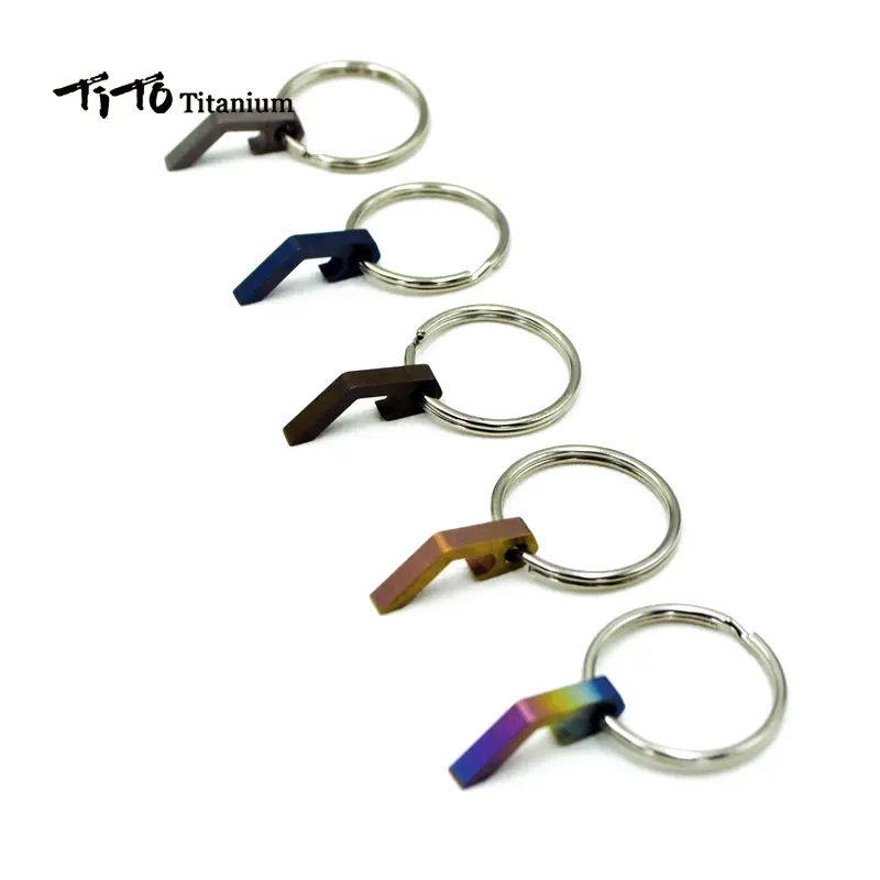 TiTo Bán Buôn Kim Loại Cầm Tay Mini Bottle Opener Titanium Keychain Opener