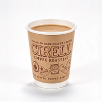 Gobelet à café en papier écologique à double paroi de qualité alimentaire 8oz-22oz Gobelet à café chaud à emporter Personnalisé