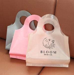 Bolsas de Plástico Personalizadas para Compras con Logotipo de Marca, Bolsas Rosas Recicladas para Comercio Minorista con Asa de Transporte - Product Image 5