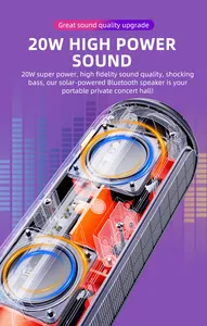 ES-T69 2 Solar Panels Bluetooth Speakers Bass High Quality Loud Wholesale