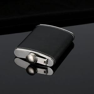 BND 高品质环保不锈钢便携式乡村风格水瓶 5-9 盎司（半磅）PU 皮套赠品 - Product Image 3