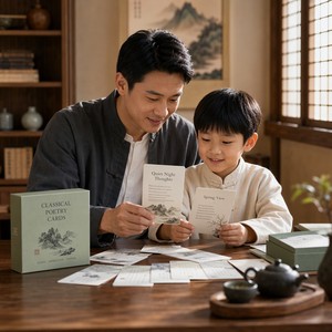 Cartes flash personnalisées sur <span class=keywords><strong>la</strong></span> <span class=keywords><strong>poésie</strong></span> chinoise, impression de vers classiques, jeu de cartes en papier artistique, service OEM pour les éditeurs - Product Image 2