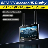 Moniteur FPV BETAFPV 4,5 pouces 1000 nits haute luminosité 1080P 60fps avec récepteur 3-en-1 et enregistrement DVR pour drone FPV