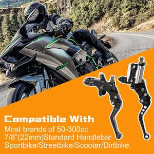 Levier de frein et d'embrayage universel pour moto avec réservoir de liquide de frein intégré, compatible avec les systèmes de guidon de 7/8 pouces - Product Image 6