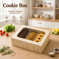 Nouvelles Boîtes Personnalisées Tendance pour Biscuits Pliés, Emballage en Papier pour Pâtisseries avec Fenêtre
