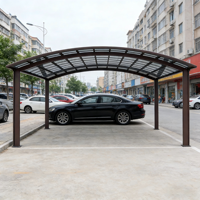 Abri de voiture extérieur étanche à toit plat avec structure en aluminium, design moderne, supporté sur deux côtés, taille personnalisable