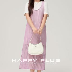 Vestido camiseta sencillo de algodón jersey blanco con cuello redondo y corte holgado para mujer, talla grande, informal, de color liso y manga corta. - Product Image 4