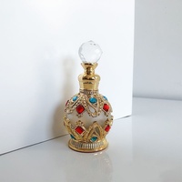 Bouteille de Parfum en Verre de Luxe 15ml, Style Dubai Arabe, Antique Papillon Vintage pour Huile Essentielle, Vente en Gros