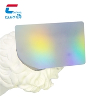 Etiqueta Mini de PVC Holográfica Arcoíris Personalizable de Alta Calidad, Tarjeta de Agradecimiento Impermeable con RFID, Grabado Láser NFC NTAG213