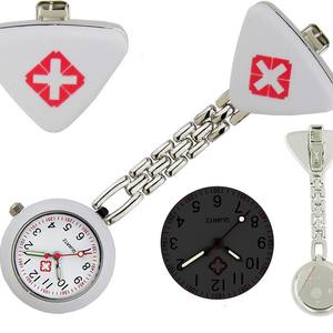 Montre de poche triangulaire pour infirmière, design croix suisse, chaîne en alliage, mouvement à quartz, montre de poitrine médicale pour infirmières et médecins - Product Image 3