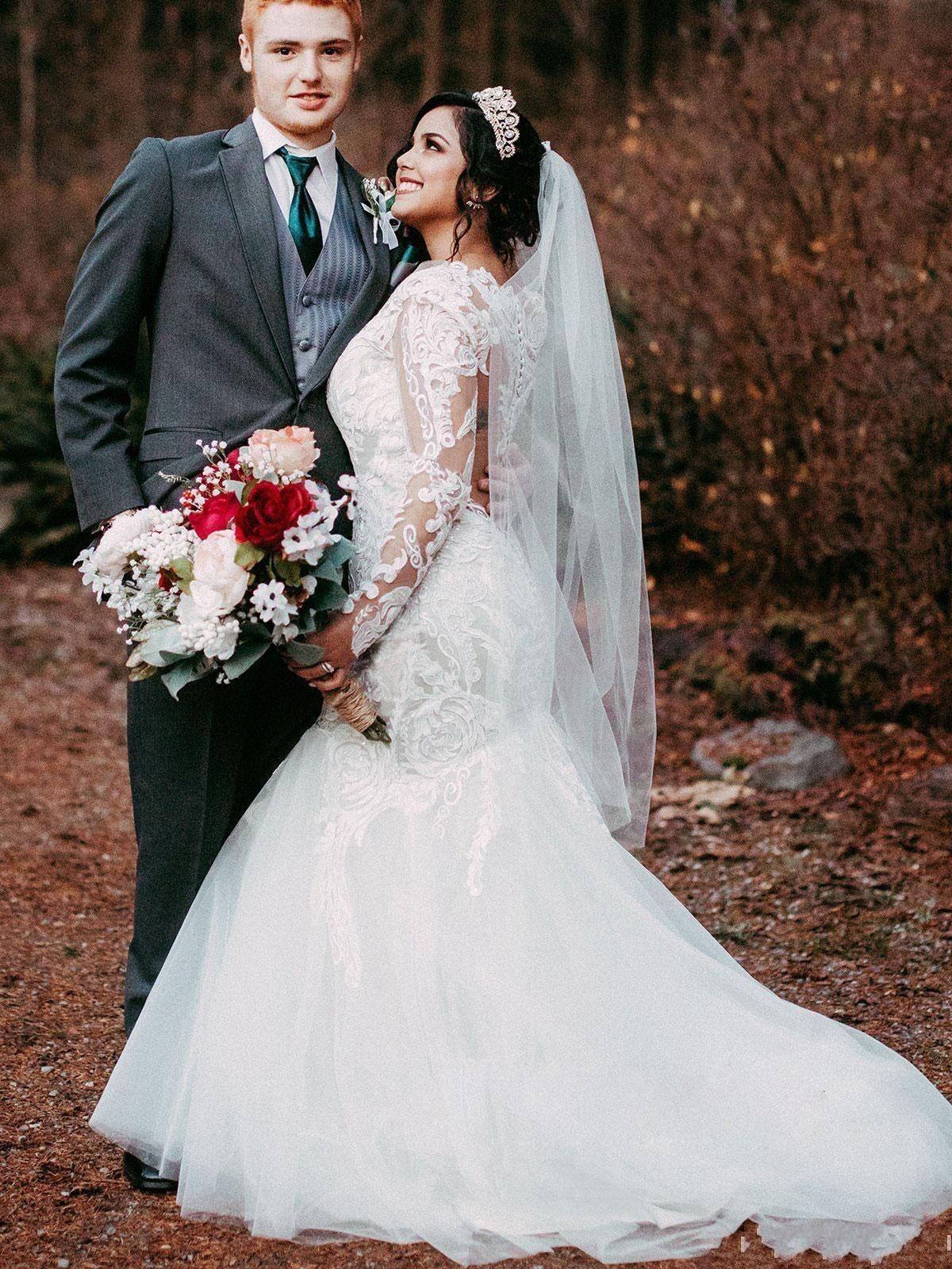 mermaid wedding dresses 2021 Elegant Lace Mermaid Wedding Dresses With Detachable Train 2021 Jewel Neck  Long Sleeves Vestido De Novia Plus Size Bridal Gowns| Alibaba.com