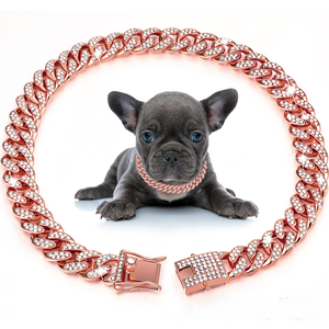 <span class=keywords><strong>2026</strong></span> थोक कुत्ता क्यूबन श्रृंखला नकली हीरे मिश्र धातु से भरा कुत्ता हार - Product Image 1