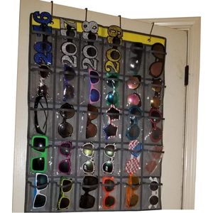 Hanging Closet Organizer 30 Pockets Clear <b>Storage</b> For <b>Clothes</b> Jewelry Phone Over Door Wall Mount Grey - Product Image 3