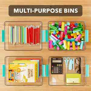 3-<b>box</b> Set with <b>Lockable</b> Lid,stackable Transparent Plastic <b>Box</b>, Storage Container for Board Game Cards for Home and Classroom Use - Product Image 2