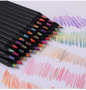 Matite Colorate con Nucleo Arcobaleno in Legno Nero, 12 Colori, per Disegno, Colorazione e Schizzi per Bambini, Attività Scolastiche e in Classe - Product Image 3