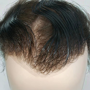 Prothèse capillaire Holly Wood pour hommes, en cheveux naturels, avec base en dentelle et système de remplacement en PU à peau fine, 100% cheveux humains - Product Image 1