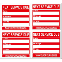 Autocollants de rappel de Service de vidange d'huile, autocollants de rappel d'entretien automatique, étiquette rouge adhésive, vente en gros, étanche