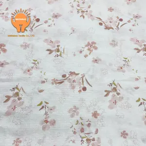 Haute qualité confortable et respirant polyester tissu taille fleur coréen soie plaine impression pour femmes robes blouses