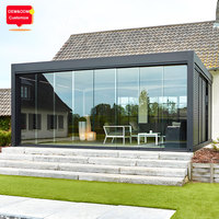 Modern Büyük Panjurlu Pergola Bahçe Arka Bahçe Sığınağı Cam Duvarlı Açık Hava Oturma Odası Muhafazası Dış Mekan Partisi İçin Pergola