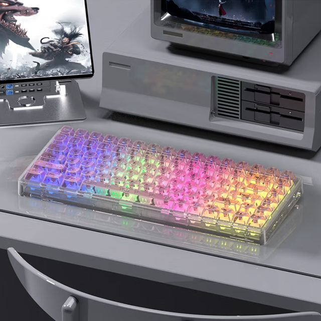 Banda Transparent Wireless Mechanical Gaming Keyboard RGB Gaming Mechanical Keyboard 85 Keys Wireless Game Keyboard